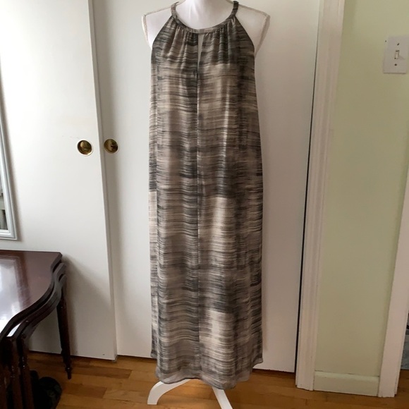 Eileen Fisher Limestone Silk Halter Midi Dress S - Picture 5 of 12